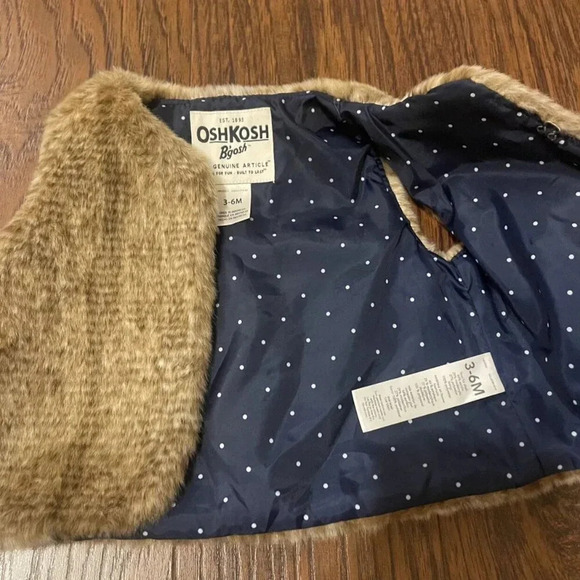 Osh Kosh B'Gosh Faux Fur Vest 3-6 Months - Picture 3 of 5